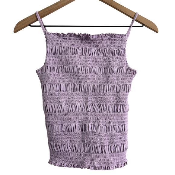 H&M Lilac Purple Smocked Tank Top Size Small - Picture 2 of 8